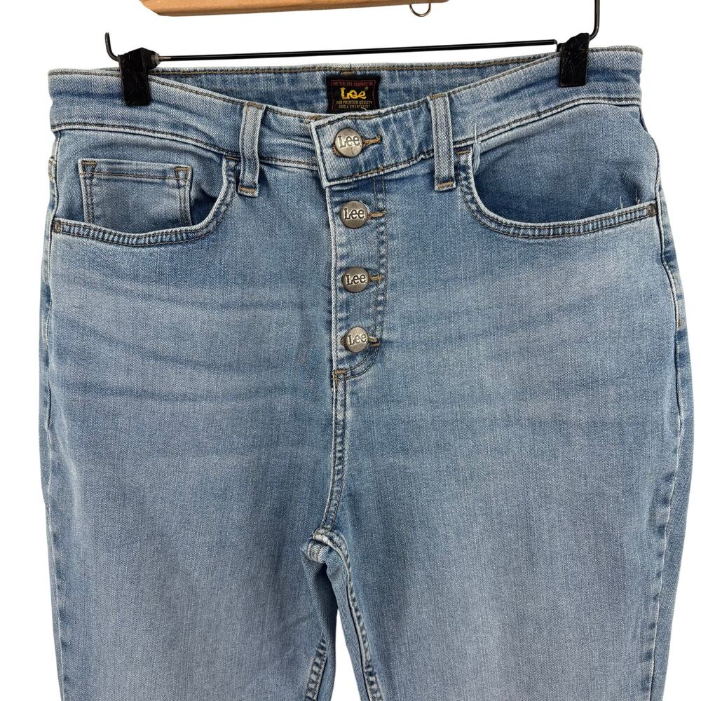 VTG Lee Jeans Heritage Flare Exposed Button Fly Sz 12 30x31 Retro Bell Bottom - Picture 4 of 13